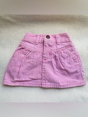 Vintage OshKosh B'Gosh Pink and White Railroad Striped Skirt Size 24 month
